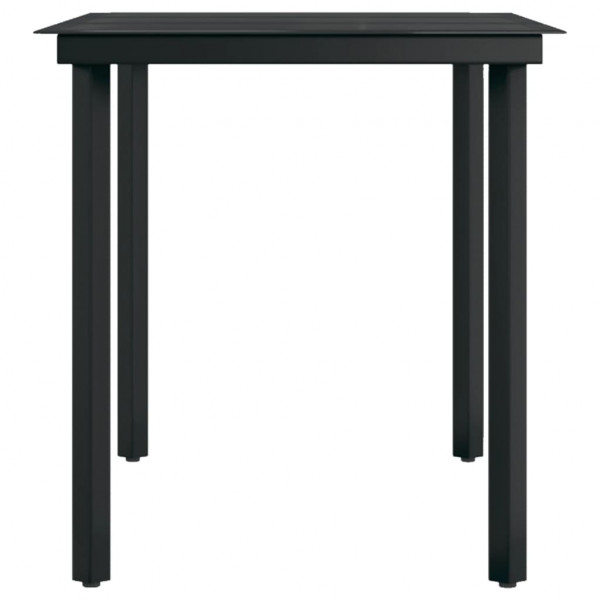 Mesa de jantar para jardim 140x70x74 cm aço e vidro preto M 4