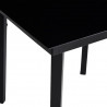 Mesa de comedor de jardín acero y vidrio negra 140x70x74 cm 5