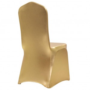 Capas elásticas para cadeiras 6 pcs dourado H