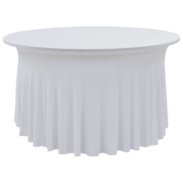 Fundas elásticas para mesa 2 uds con falda 120x74 cm blanco D