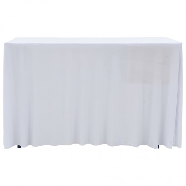 Fundas elásticas para mesa 2 uds con falda 183x76x74 cm blanco M 4