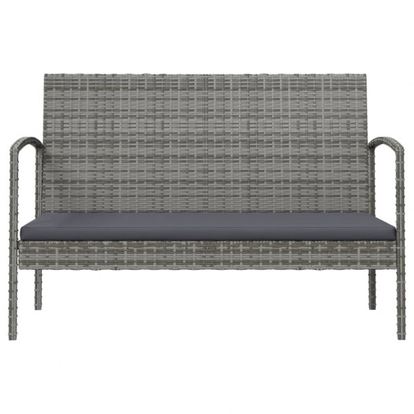Set de muebles de jardín 16 pzas y cojines ratán sintético gris M 3