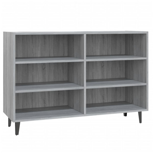 Aparador de madera de ingeniería gris Sonoma 103.5x35x70 cm M 2