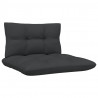 3 pcs conj. lounge de jardim com almofadões antracite pinho 5