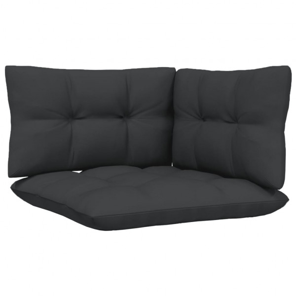 3 pcs conj. lounge de jardim com almofadões antracite pinho M 5