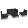 5 pcs conjunto lounge de jardim c/ almofadões pinho maciço 2