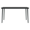 Mesa de comedor de jardín acero y vidrio negra 140x70x74 cm 3