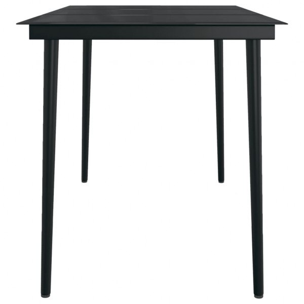 Mesa de jantar para jardim 140x70x74 cm aço e vidro preto M 4