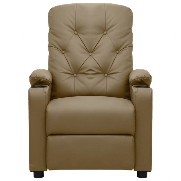 Sillón reclinable de cuero sintético color capuchino M 3