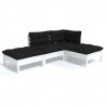 4 pcs conjunto lounge de jardim c/ almofadões pinho maciço 2