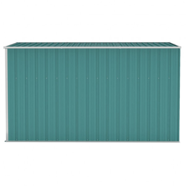 Cobertizo de jardín pared acero galvanizado verde 118x288x178cm M 4