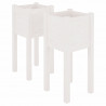Vasos/floreiras de jardim 2 pcs 31x31x70 cm pinho maciço branco 2