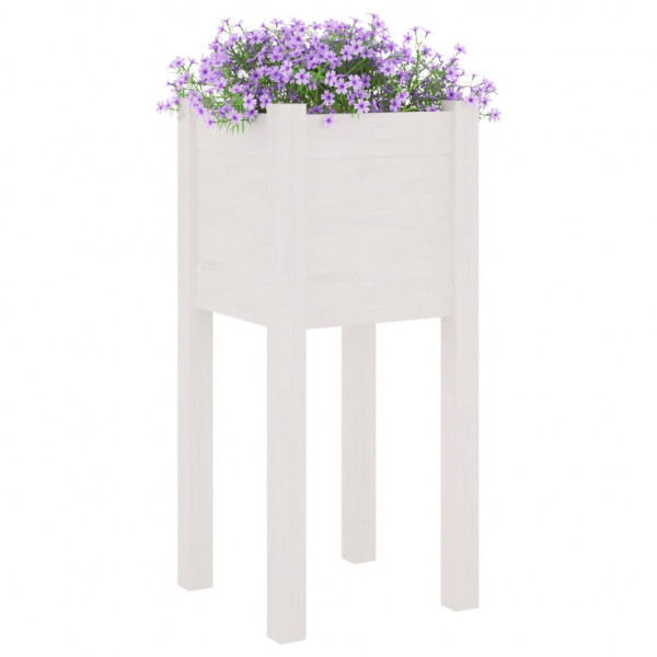 Vasos/floreiras de jardim 2 pcs 31x31x70 cm pinho maciço branco M 3