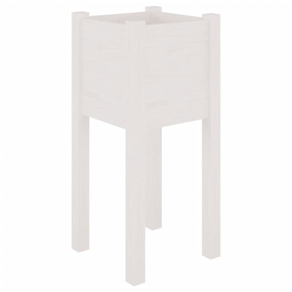 Vasos/floreiras de jardim 2 pcs 31x31x70 cm pinho maciço branco M 4