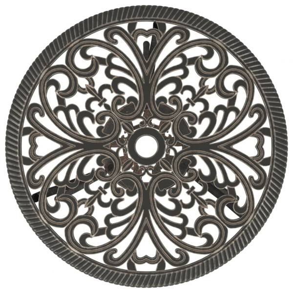 Mesa y sillas de bistró 3 piezas aluminio fundido color bronce M 5