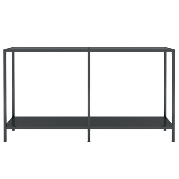 Mesa de consola vidrio templado negro 140x35x75.5 cm M 3