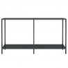 Mesa de consola vidrio templado negro 140x35x75.5 cm 3