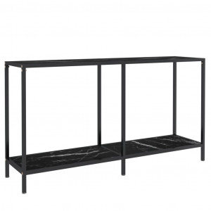 Mesa de consola vidrio templado negro 140x35x75.5 cm H
