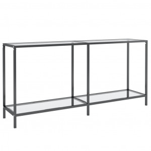 Mesa consola vidrio templado transparente 160x35x75.5 cm H