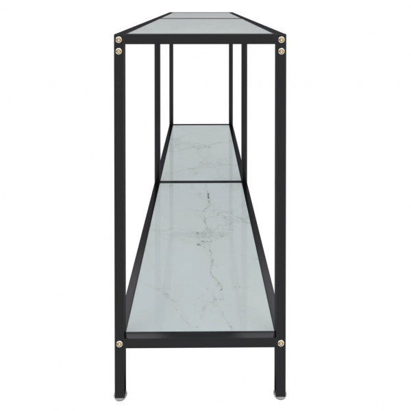 Mesa consola vidrio templado blanco 160x35x75.5 cm M 4