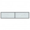 Mesa consola vidrio templado blanco 160x35x75.5 cm 5