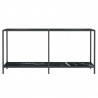 Mesa consola vidrio templado negro 160x35x75.5 cm 3