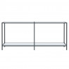 Mesa de consola vidrio templado blanco 180x35x75.5 cm 3