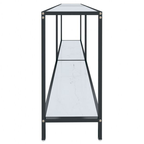 Mesa de consola vidrio templado blanco 180x35x75.5 cm M 4