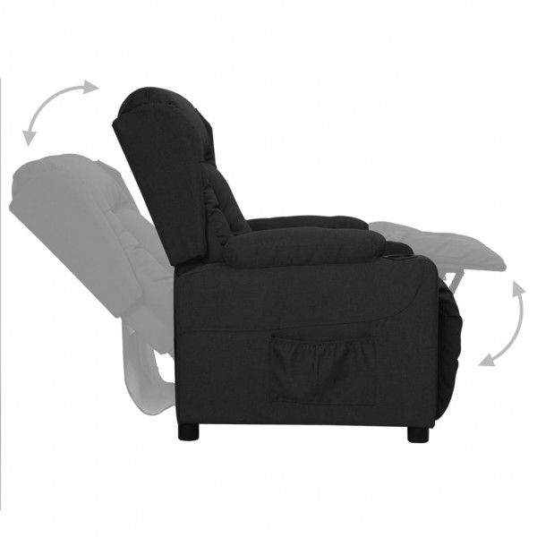 Sillón reclinable de tela negro M 4