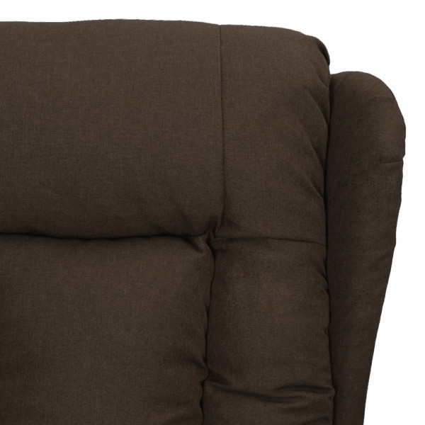 Sillón de masaje reclinable de tela marrón oscuro M 5
