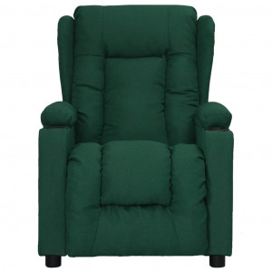 Sillón reclinable de tela verde oscuro H