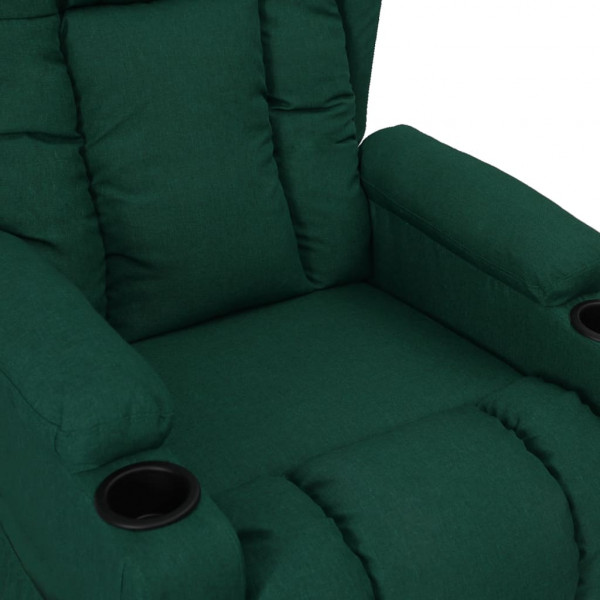 Sillón reclinable de tela verde oscuro M 5