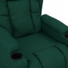 Sillón reclinable de tela verde oscuro 5