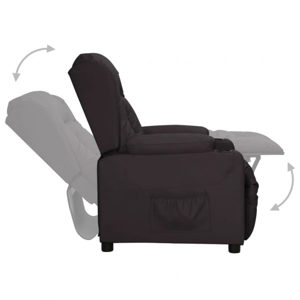 Sillón reclinable de cuero sintético negro M 4