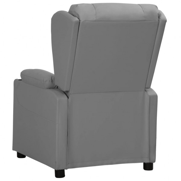 Sillón reclinable de cuero sintético gris M 4