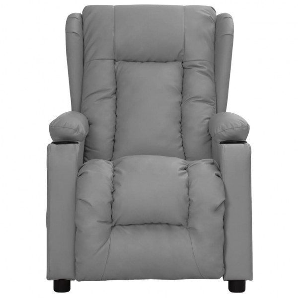 Sillón reclinable de cuero sintético gris M 5