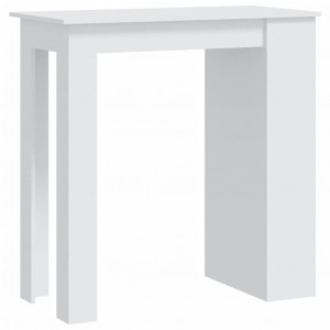 Mesa bar estante almacenaje contrachapada blanco 102x50x103.5cm H