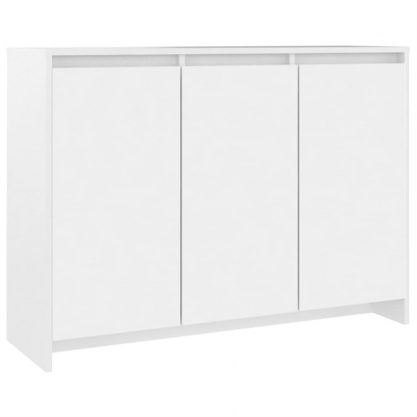 Aparador de madera contrachapada blanco 102x33x75 cm M 2