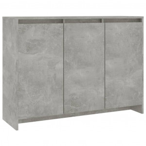 Aparador de madera contrachapada gris hormigón 102x33x75 cm H