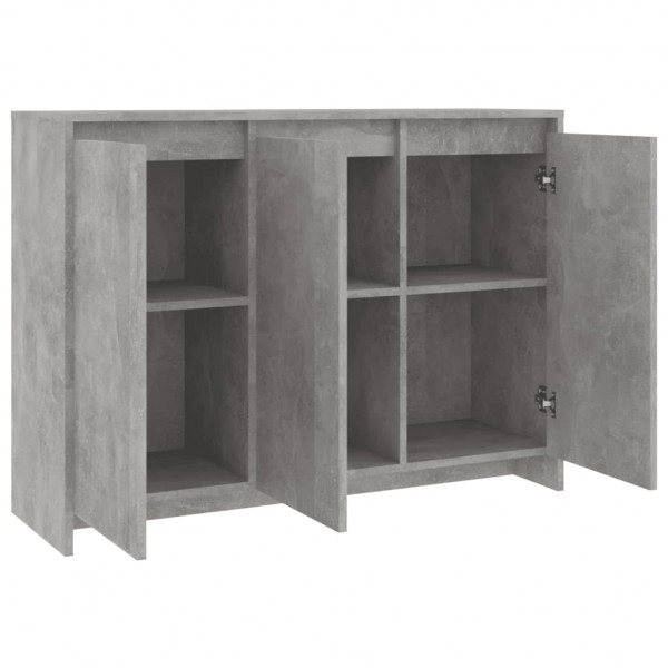 Aparador de madera contrachapada gris hormigón 102x33x75 cm M 5