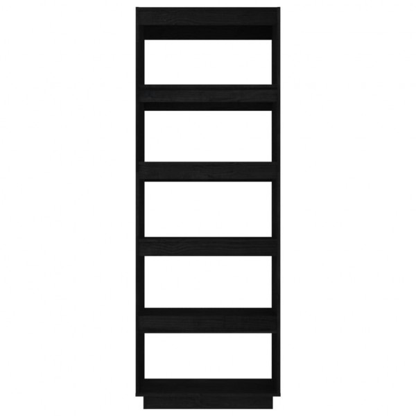 Estantería/divisor de espacios madera pino negro 60x35x167 cm M 5