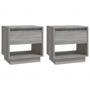 Mesitas noche 2 uds madera ingeniería gris Sonoma 45x34x44 cm H