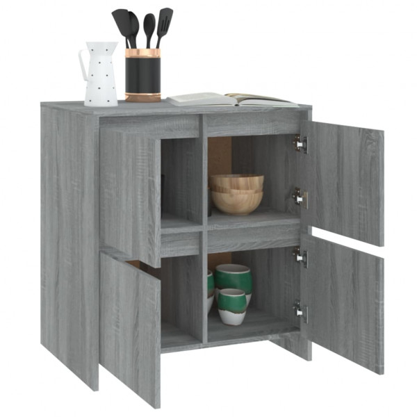 Aparador de madera contrachapada gris Sonoma 70x41x75 cm M 3