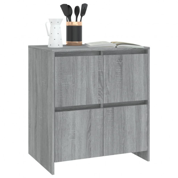 Aparador de madera contrachapada gris Sonoma 70x41x75 cm M 4