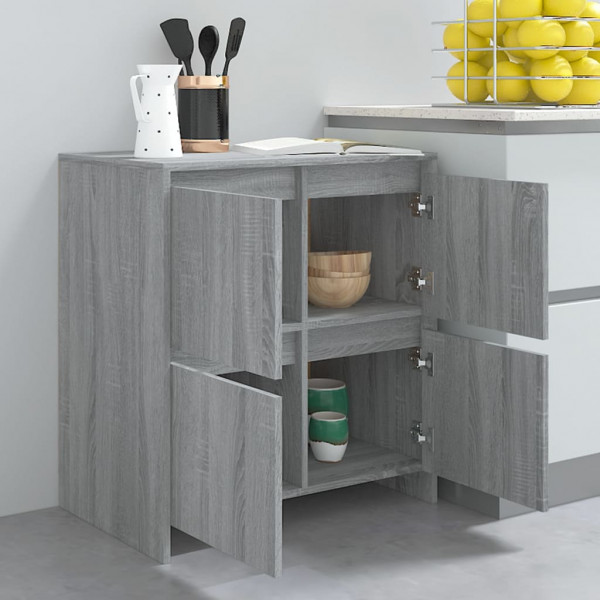 Aparador de madera contrachapada gris Sonoma 70x41x75 cm M 5