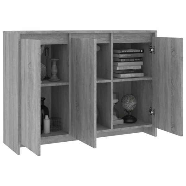 Aparador de madera de ingeniería gris Sonoma 102x33x75 cm M 4