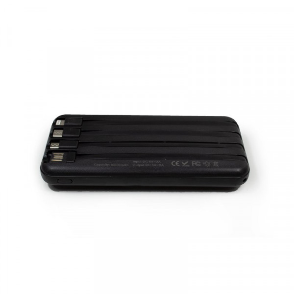 Batería Externa Universal Power Bank 10.000 mAh + Qi Carga Inalámbrica (4 conexiones) Negro M 7