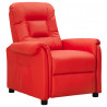 Sillón reclinable de cuero sintético rojo 1