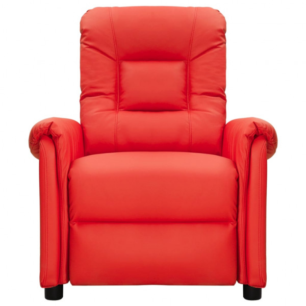 Sillón reclinable de cuero sintético rojo M 3