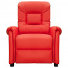 Sillón reclinable de cuero sintético rojo 3